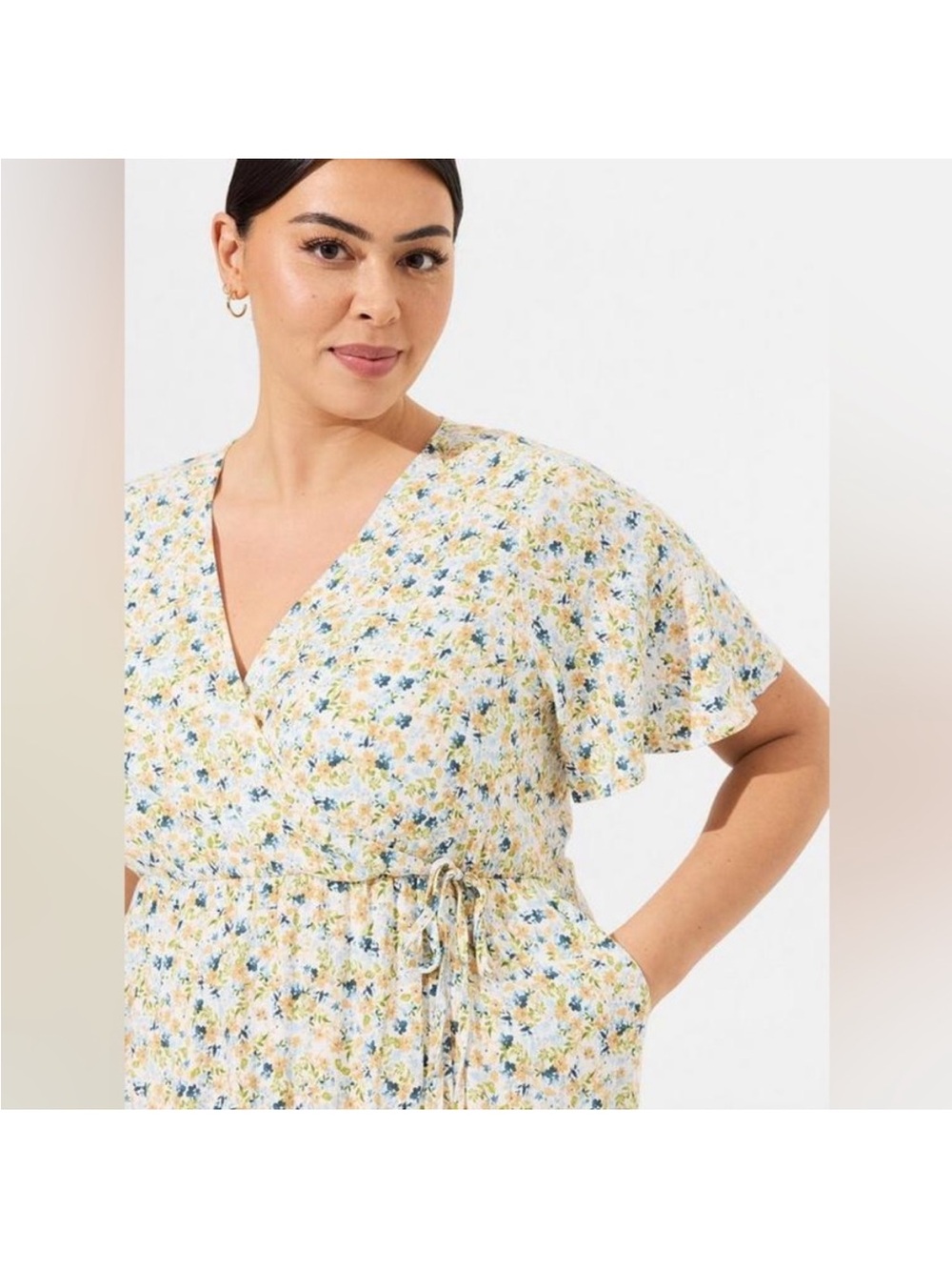 torrid Yellow Floral Wrap Maxi Dress